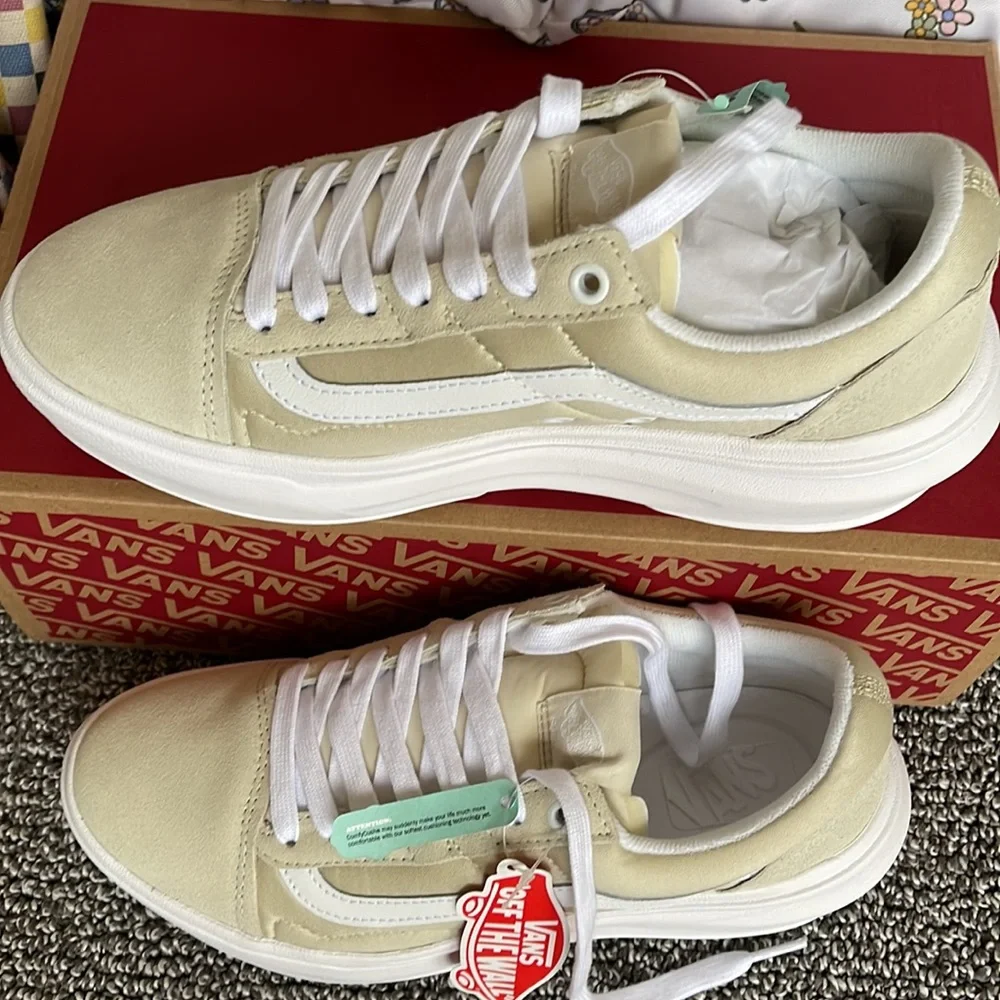 Vans WMNS Old Skool Over Sand/White VN0A705E1NF Platforms Sneakers